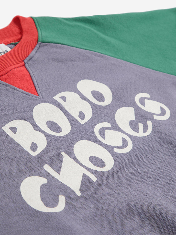 Bobo Choses カラーブロックラグランスウェットシャツ