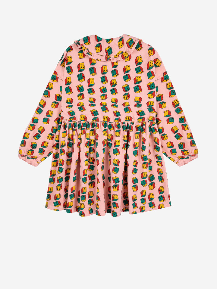 Dices all over micro corduroy dress