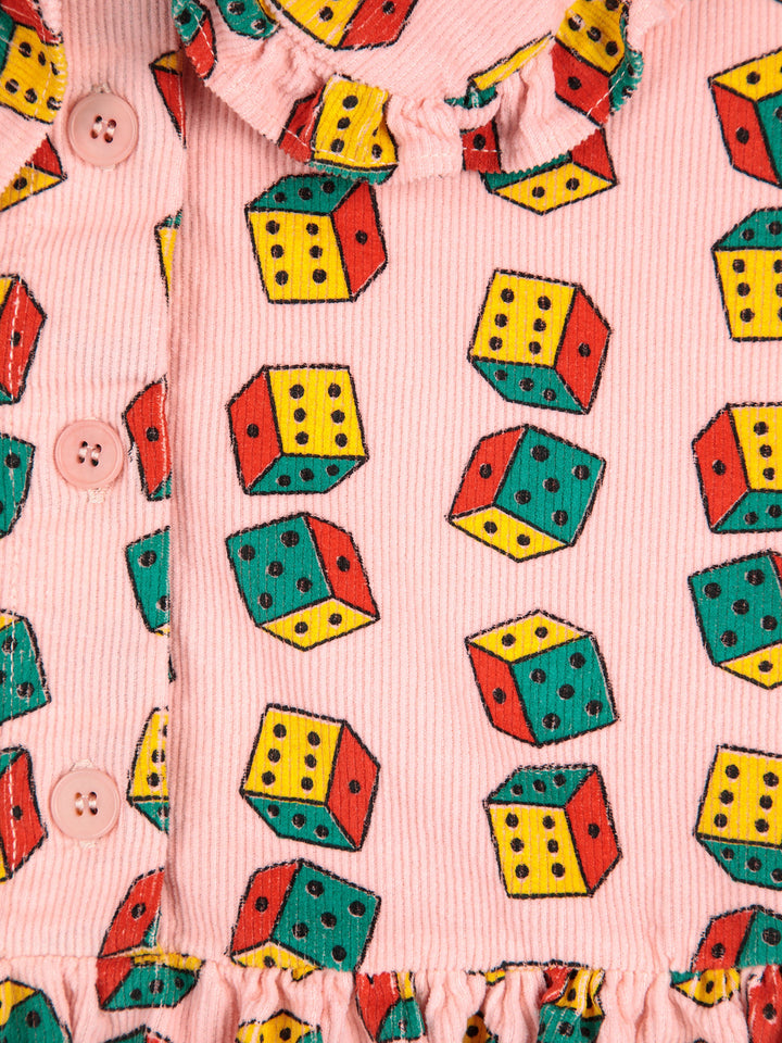 Dices all over micro corduroy dress