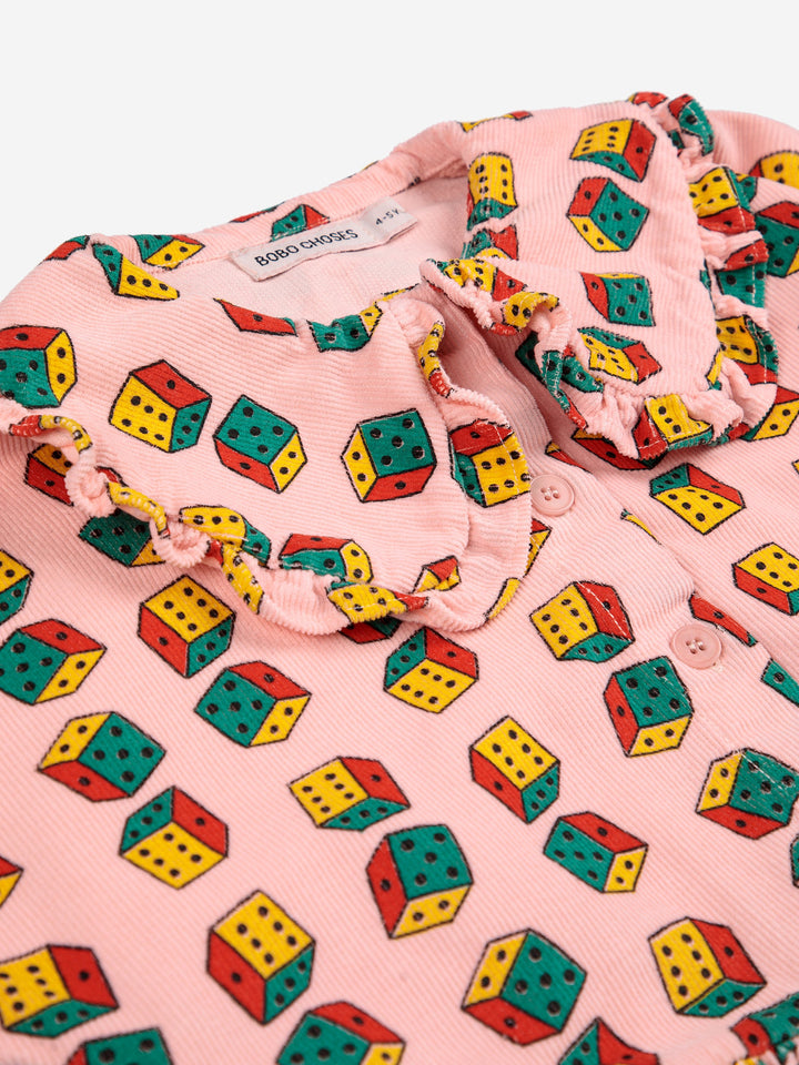 Dices all over micro corduroy dress