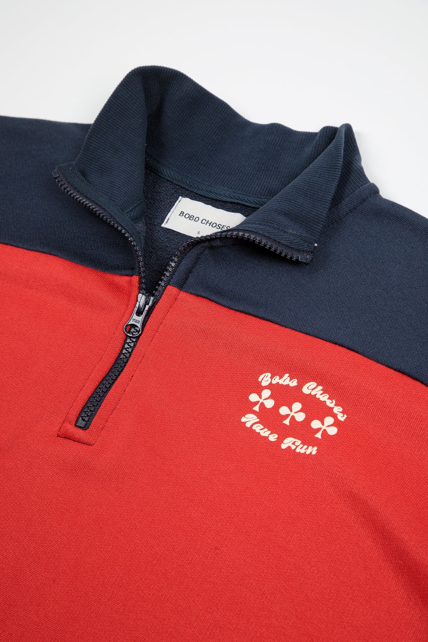 Half zip color block sweatshirt