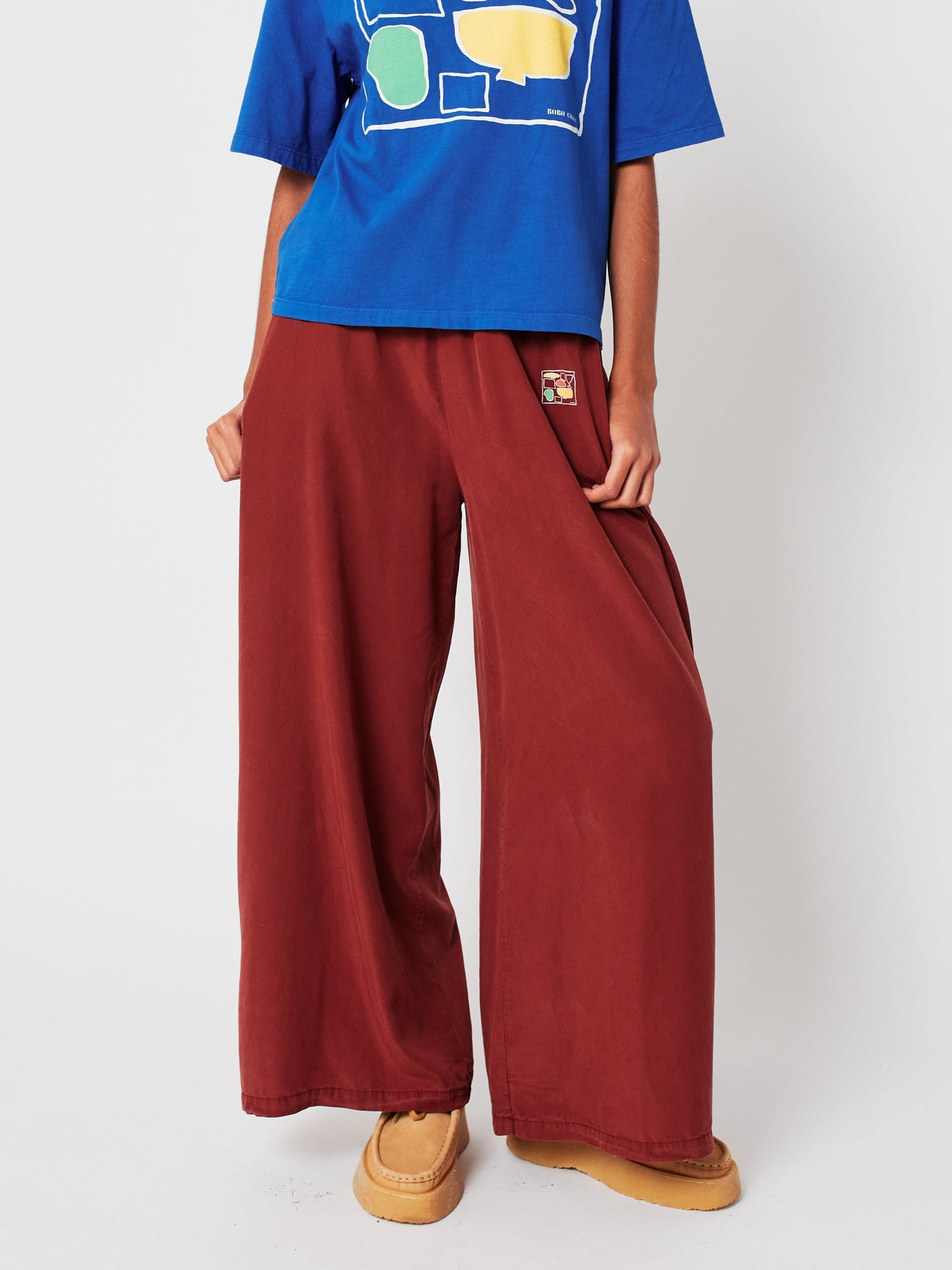 Pink flared long pants