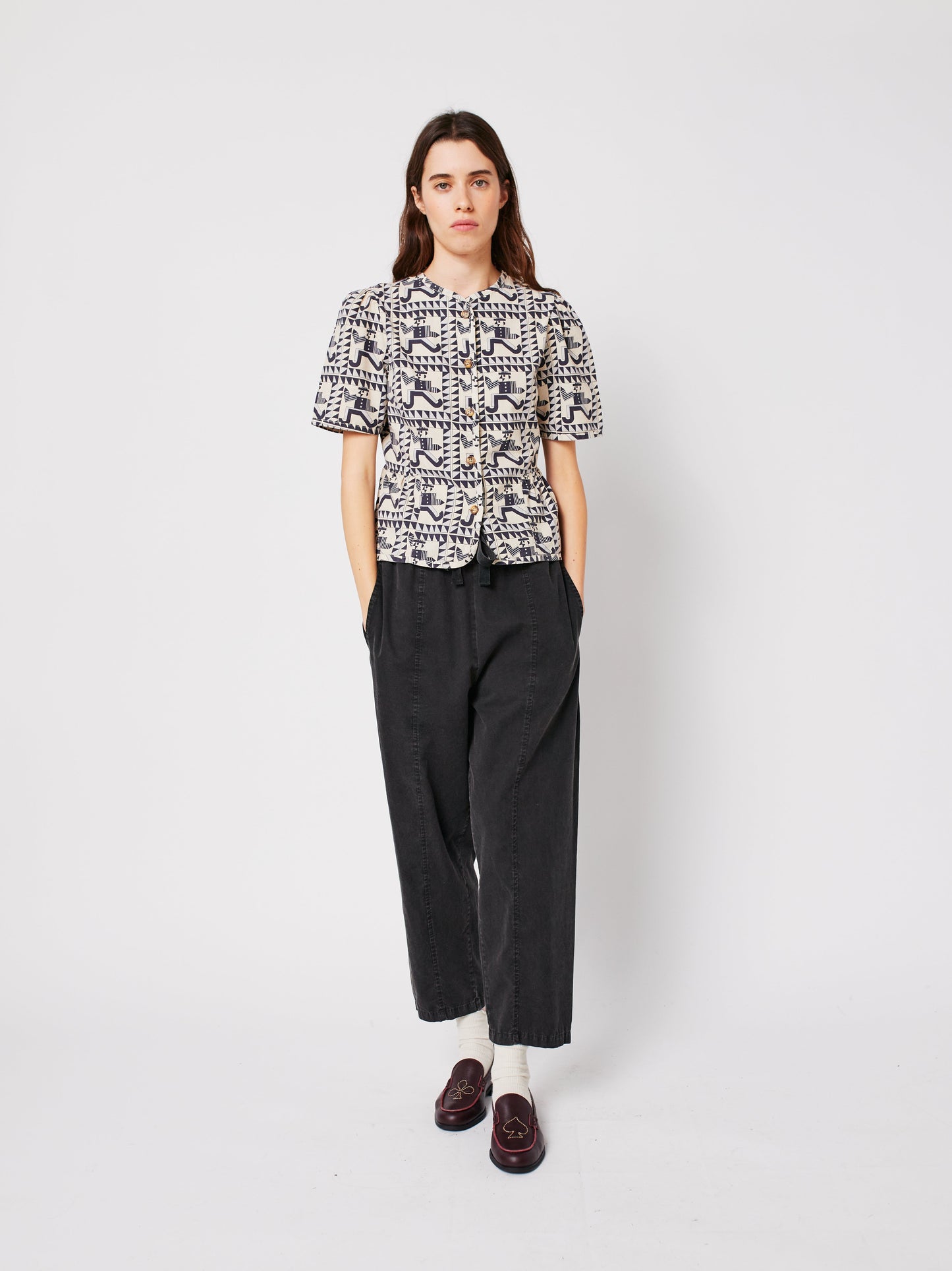 Dark grey cocoon pants