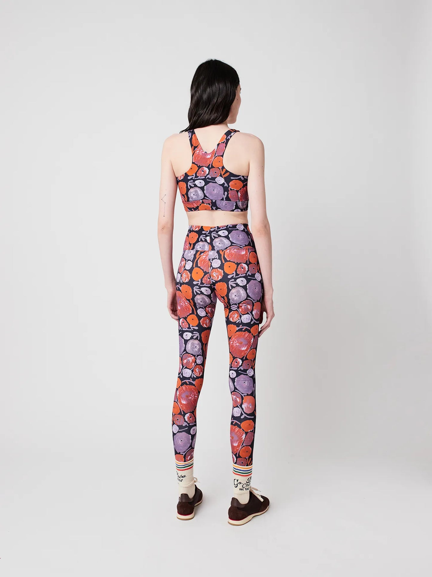 Dahlia pattern sporty leggings