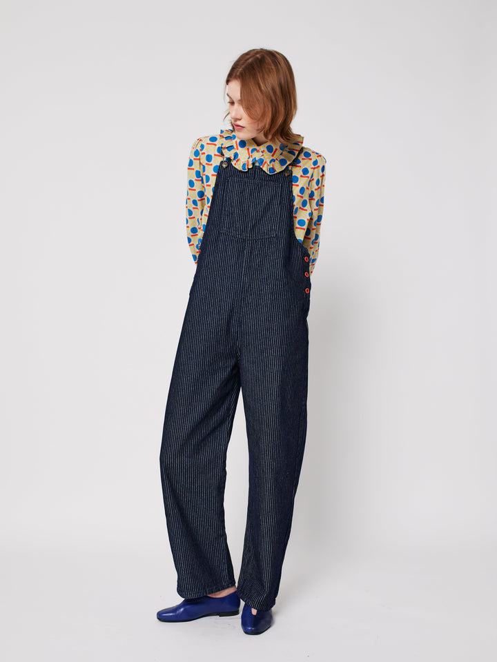 Denim stripe dungaree