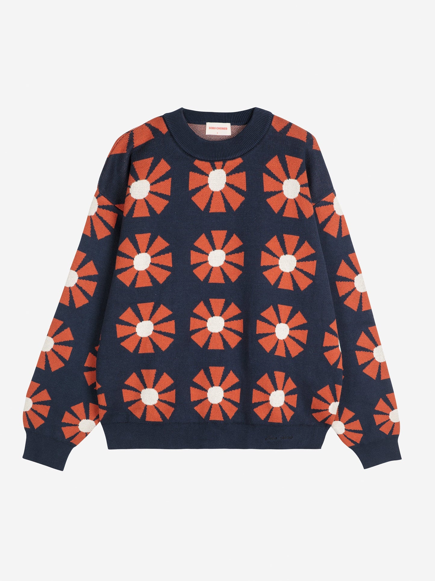 Flower jacquard relaxed knit