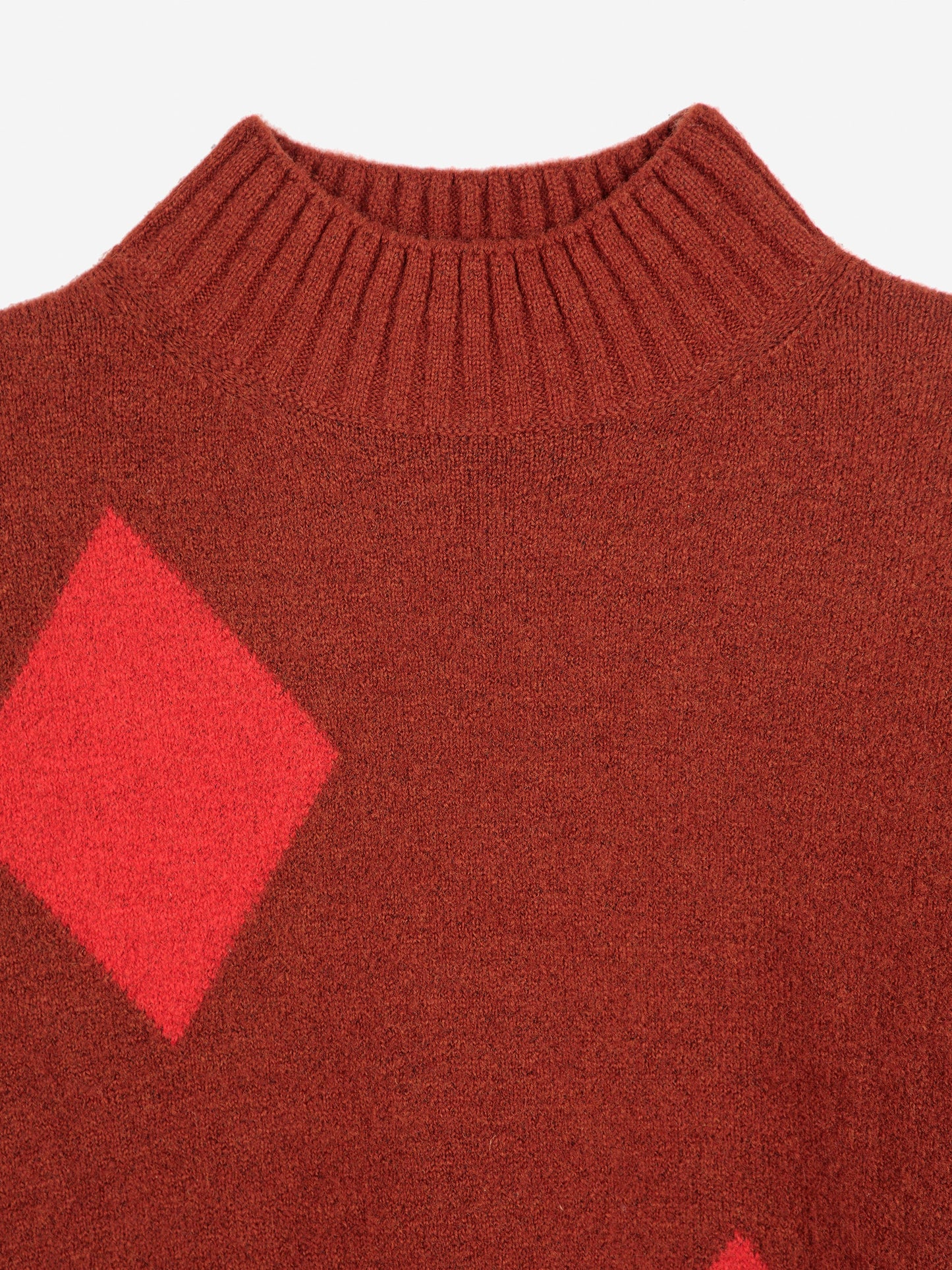 Diamond card turtle neck knit