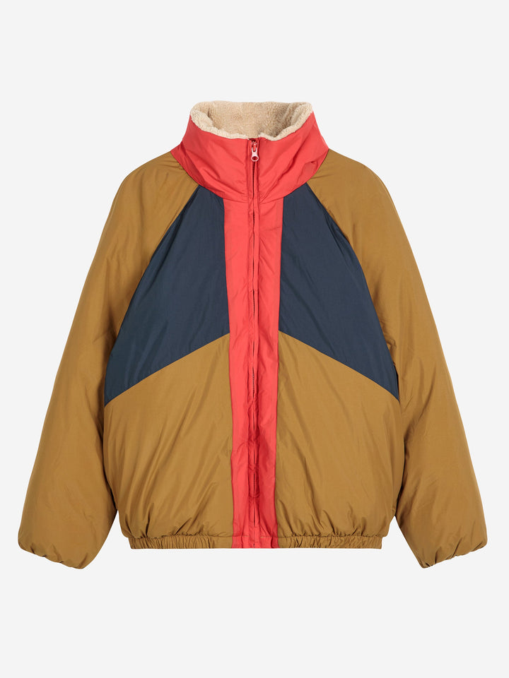 Color block ranglan sleeve padded puffer