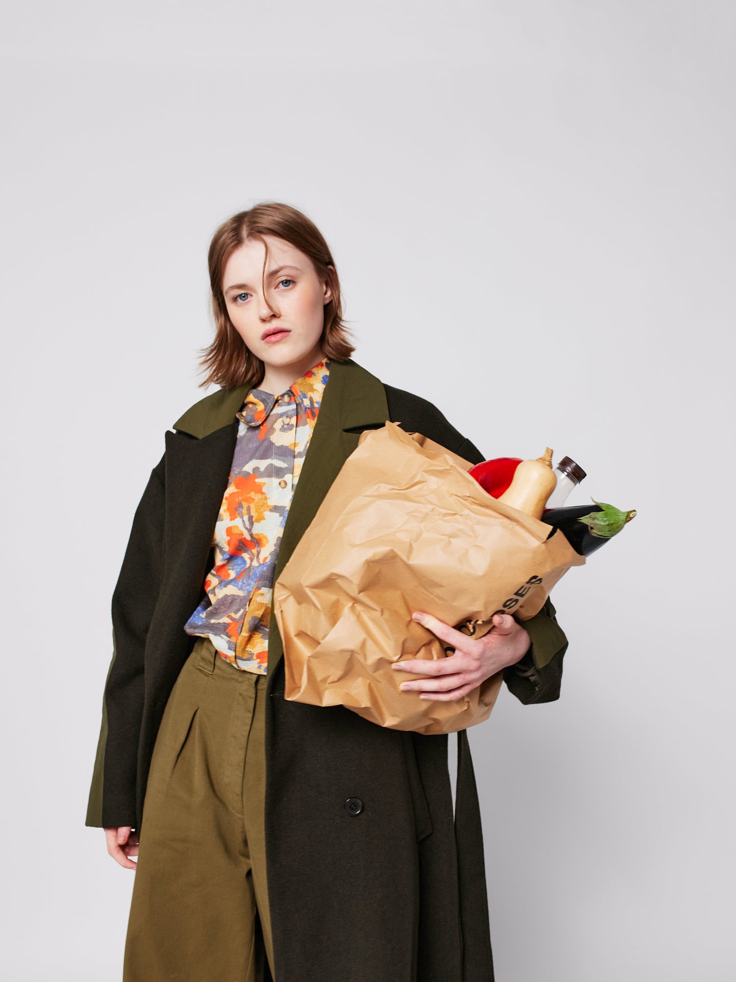 Wool blend long coat