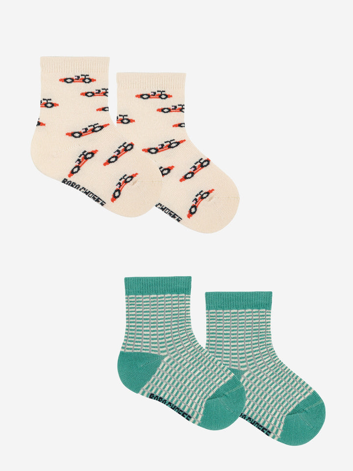 Race Car all over short socks pack