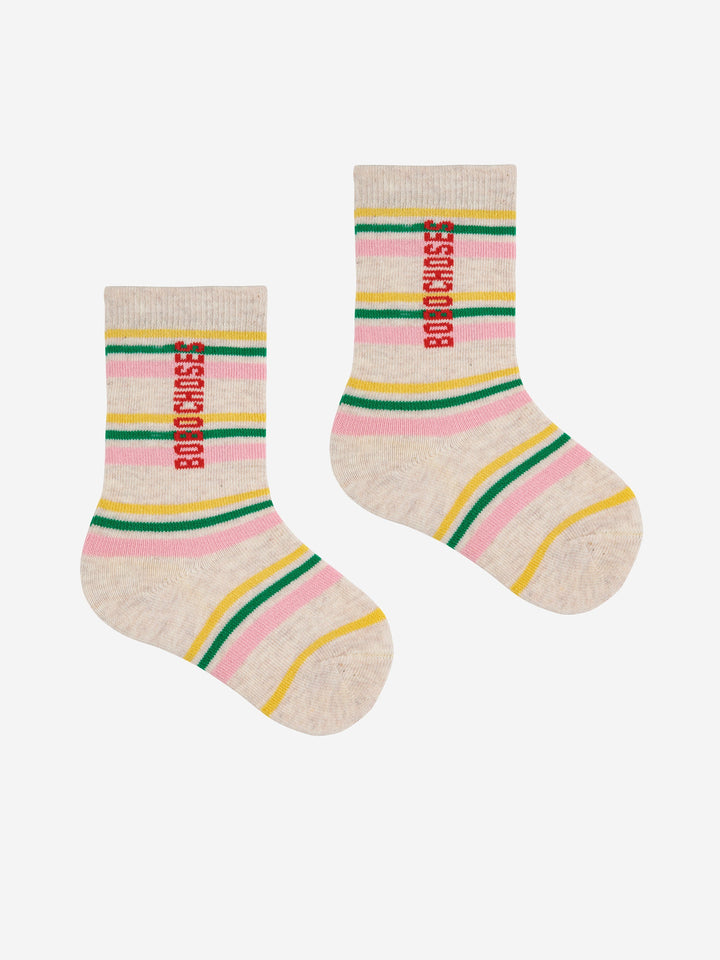 Kaleidoscope all over stripes long socks pack x2