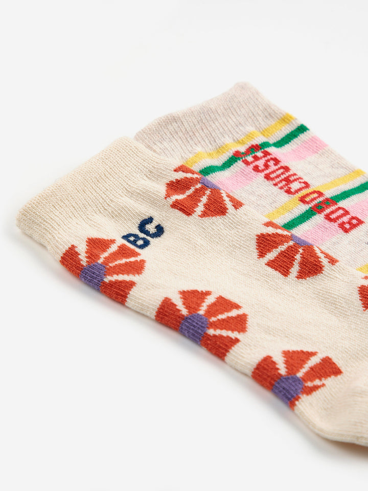 Kaleidoscope all over stripes long socks pack x2