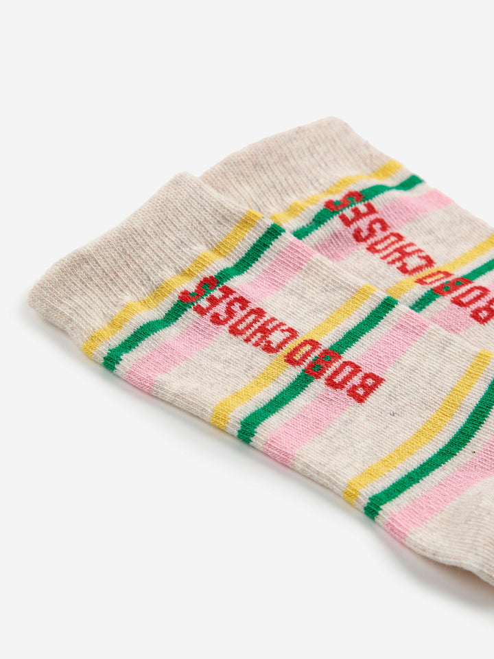 Kaleidoscope all over stripes long socks pack x2