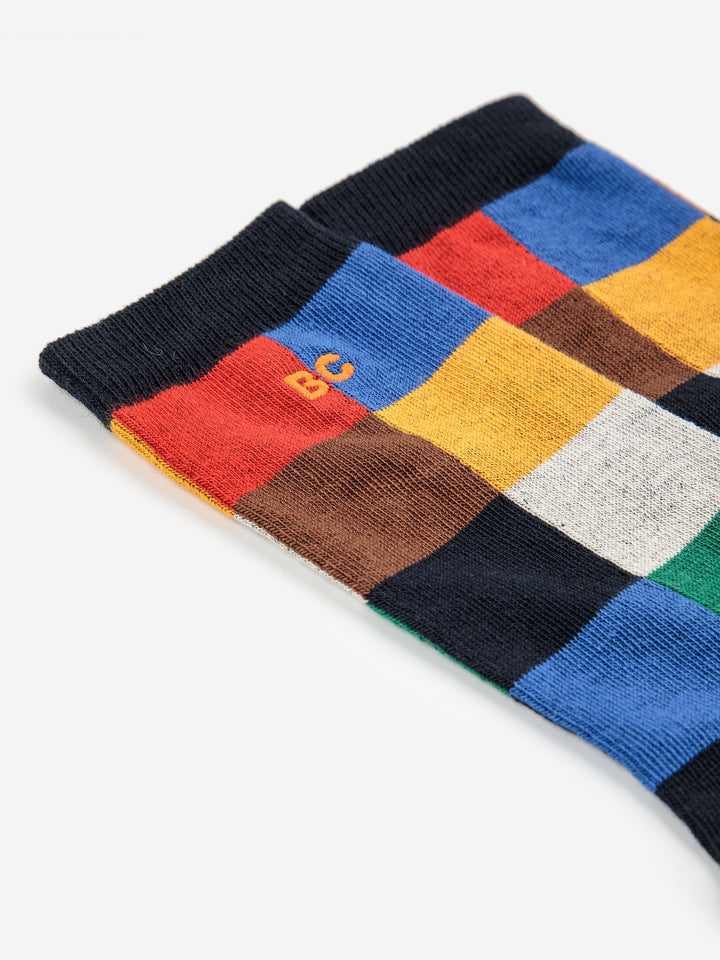 Multicolor Tiles long socks