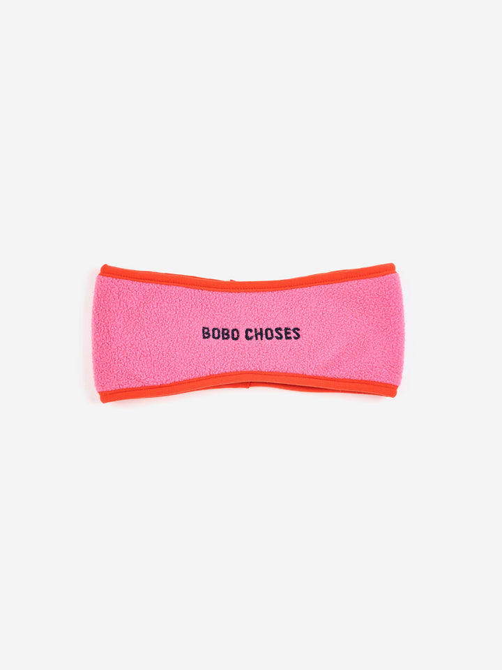 Bobo Choses pink polar fleece headband