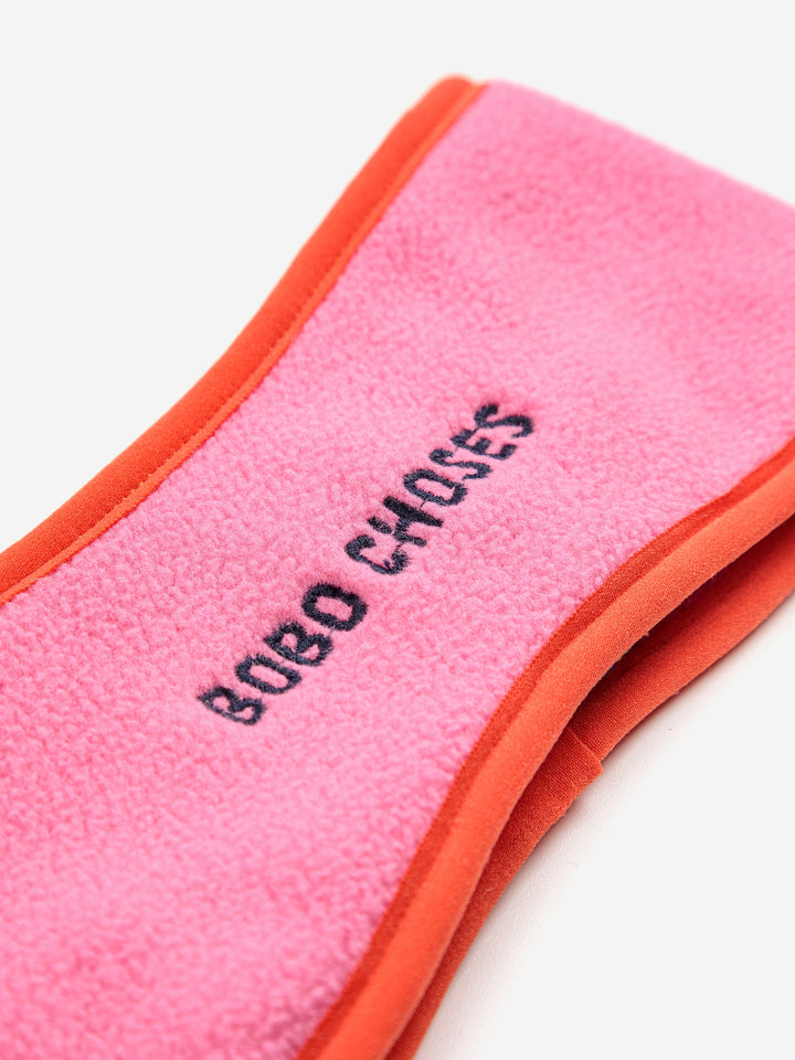 Bobo Choses pink polar fleece headband
