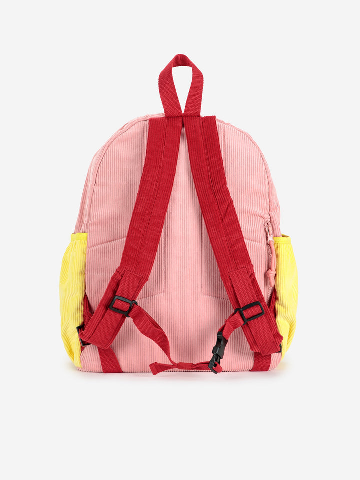 Tic Tac Toe color block corduroy school bag