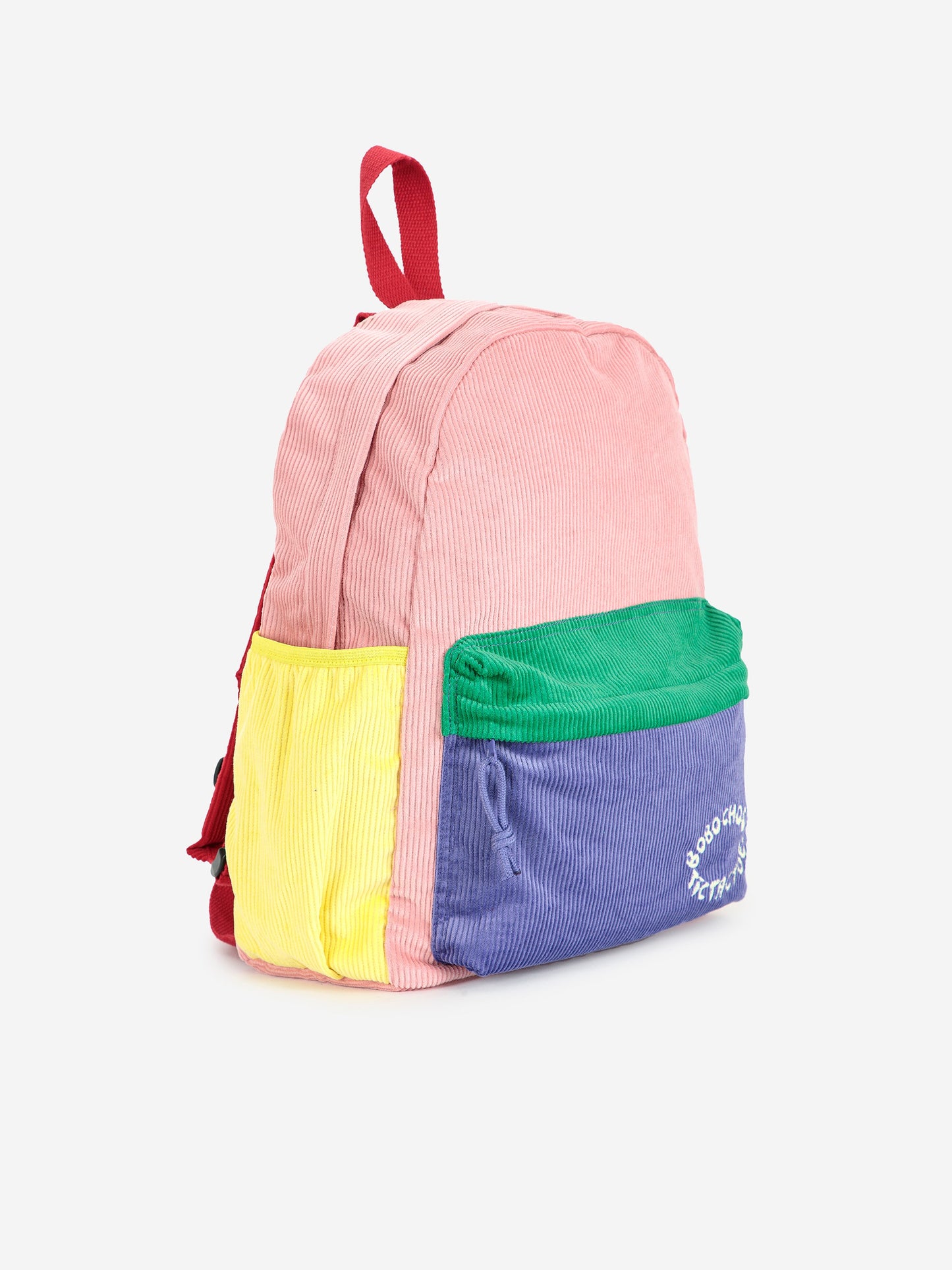 Tic Tac Toe color block corduroy school bag