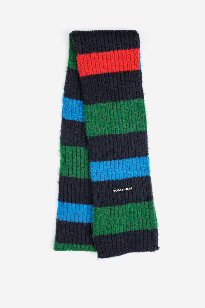 Striped knitted scarf
