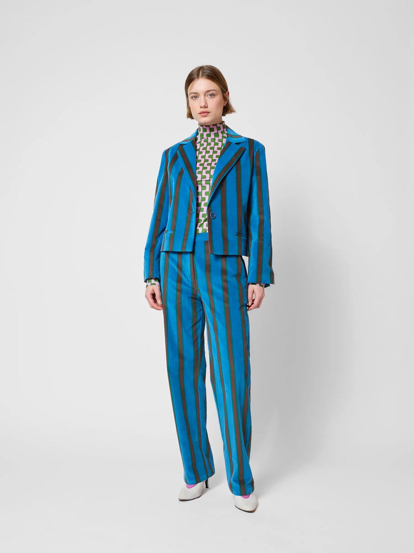 Striped all over blazer