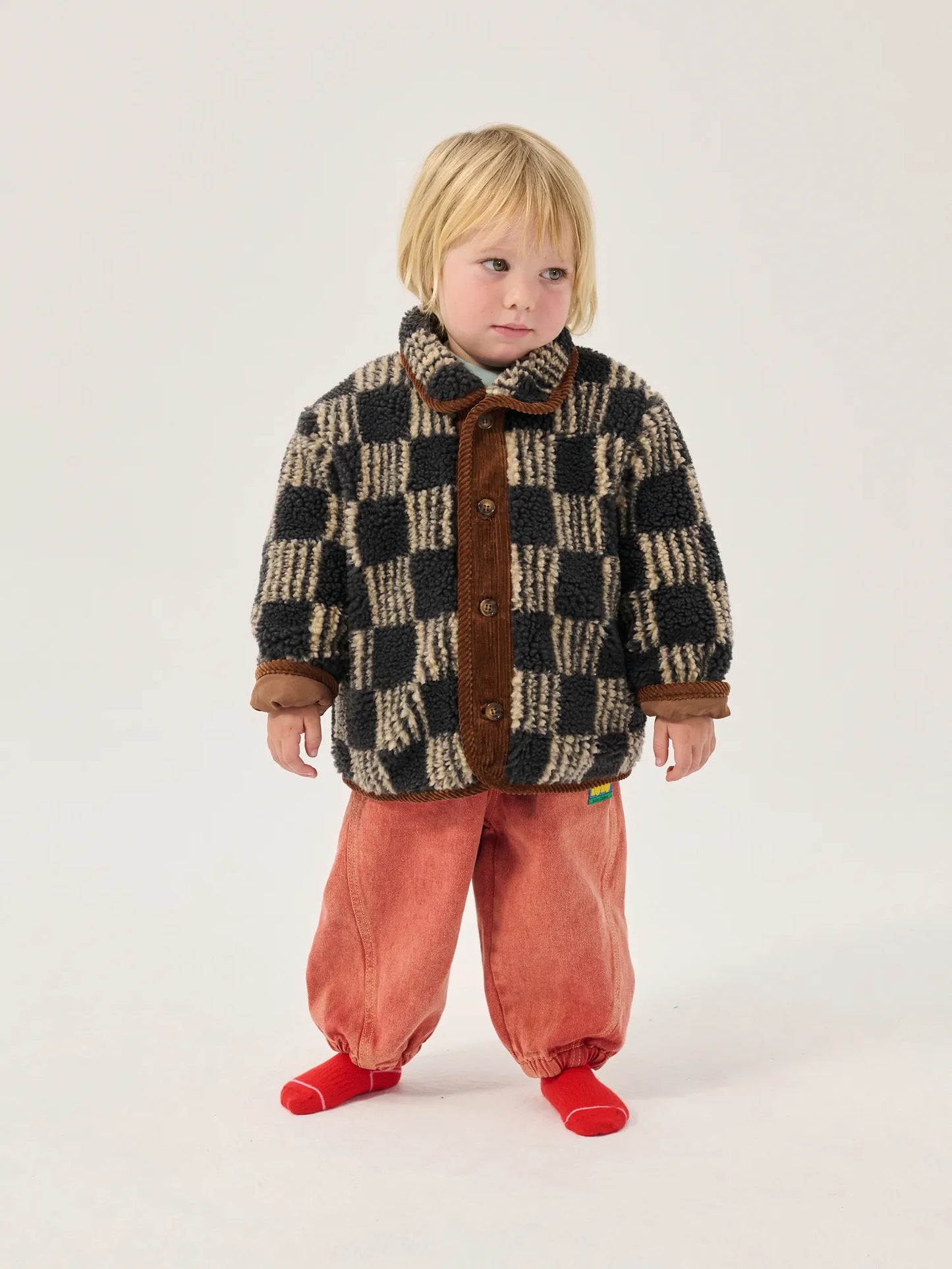 Almost Moiré all over baby sheepskin jacket