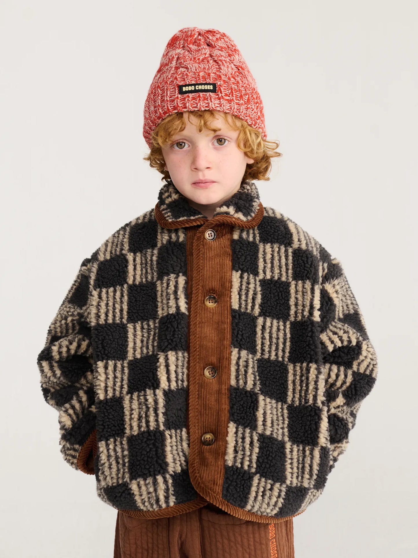 Almost Moiré all over kid sheepskin jacket