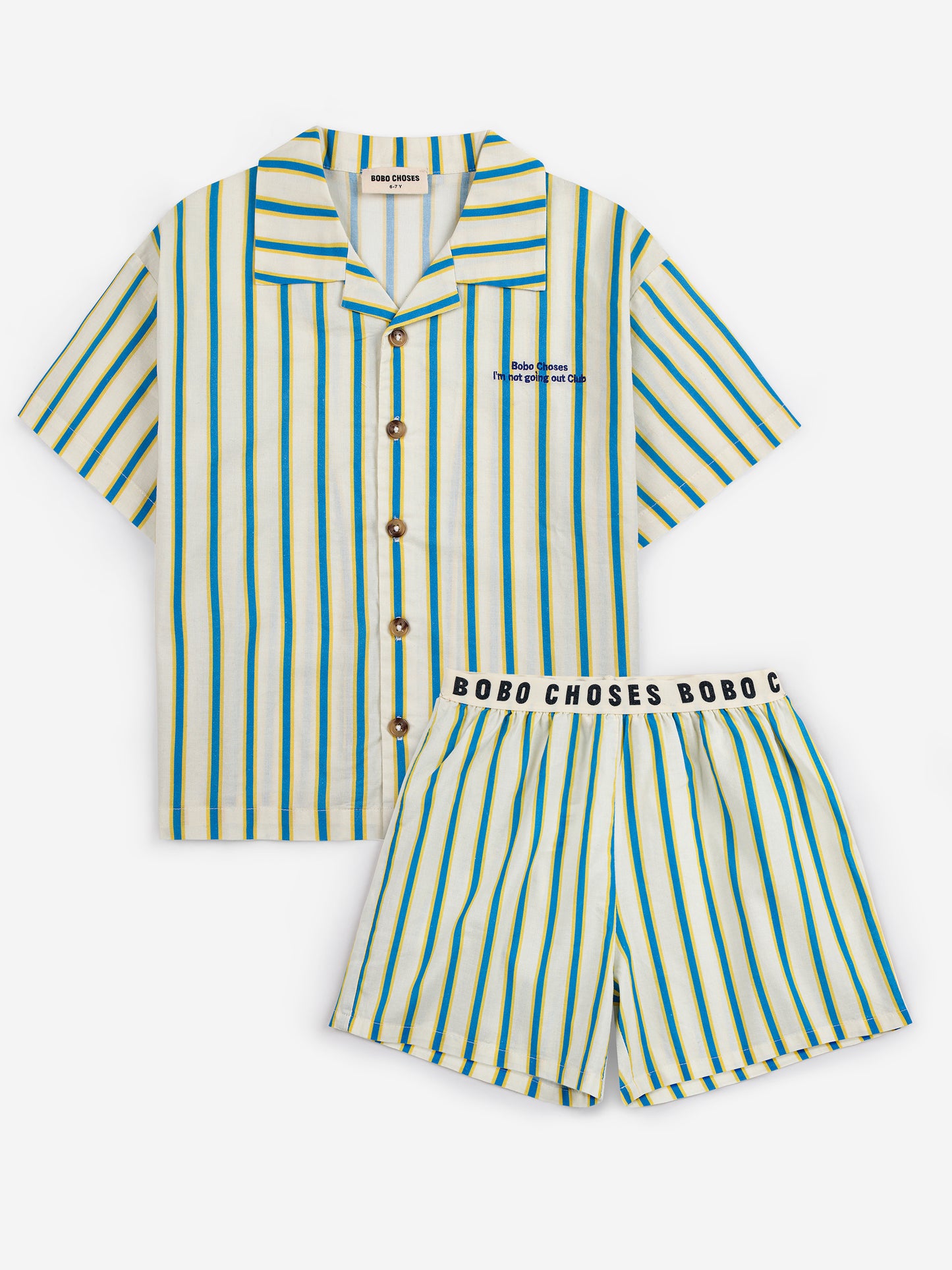 Yellow Stripes loungewear woven set