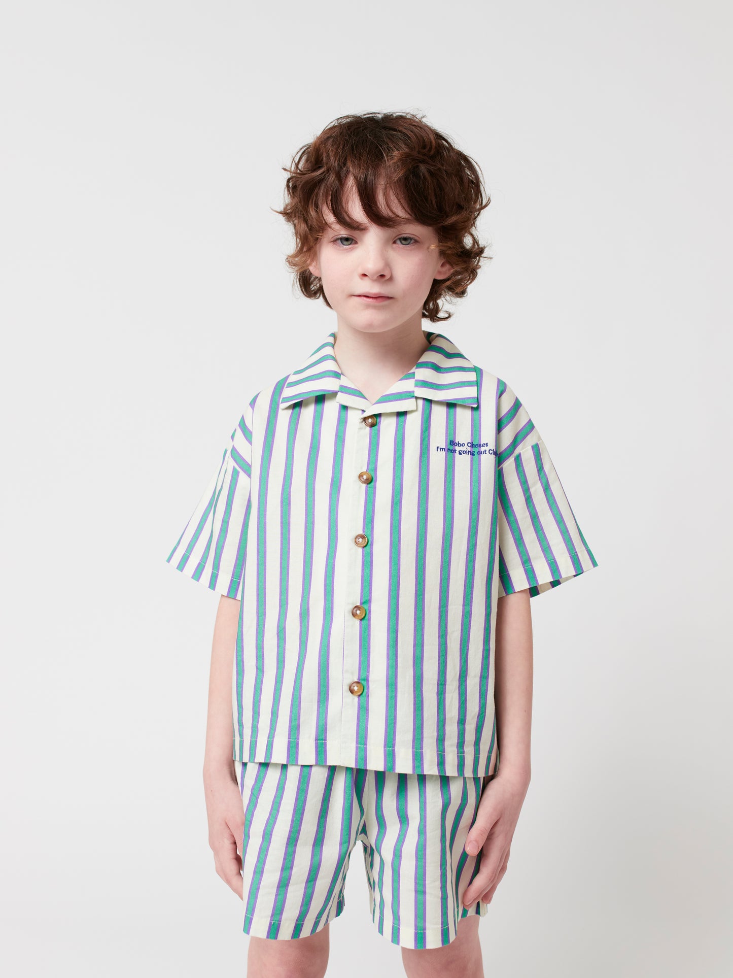 Green Stripes loungewear woven set