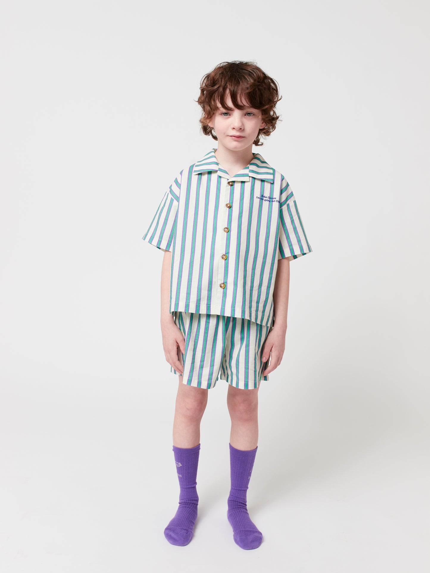 Green Stripes loungewear woven set