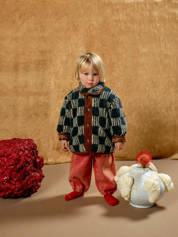 Almost Moiré all over baby sheepskin jacket