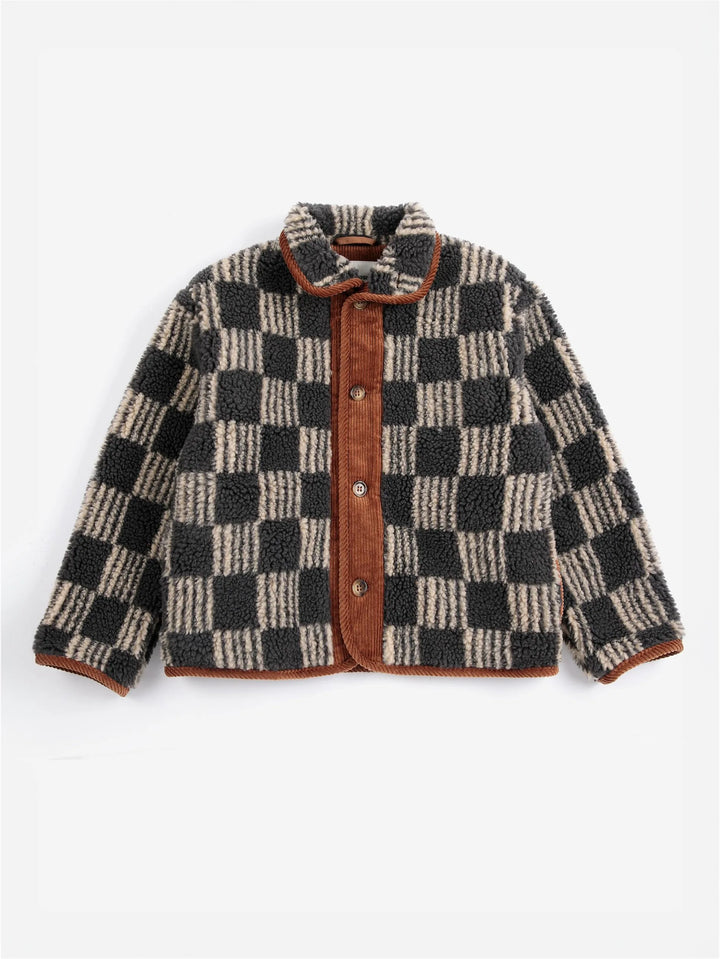 Almost Moiré all over kid sheepskin jacket