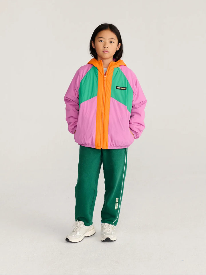 Almost Moiré all over reversible pink anorak