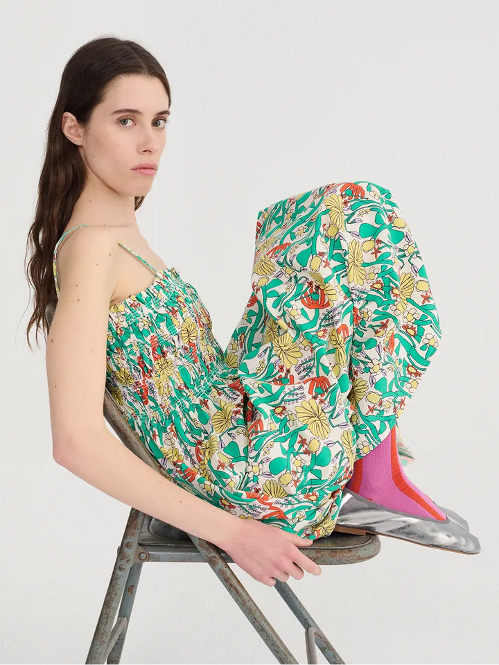 Color Herbalist gathered bustier dress