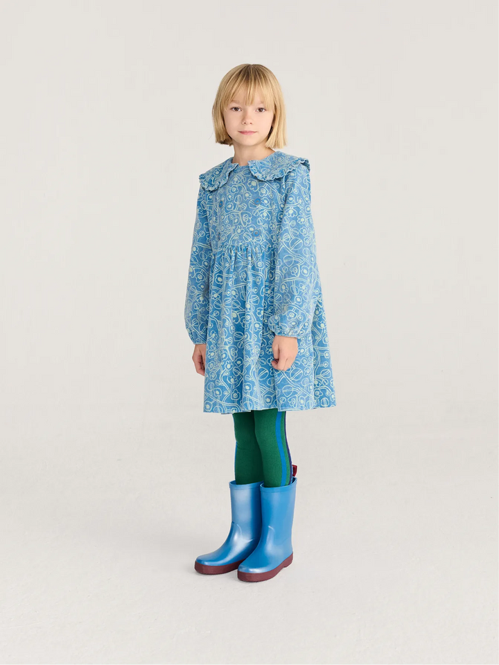 Sketchy Flowers all over corduroy dress