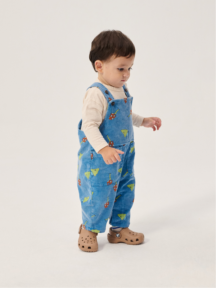 Mush Monster Duo all over corduroy overall