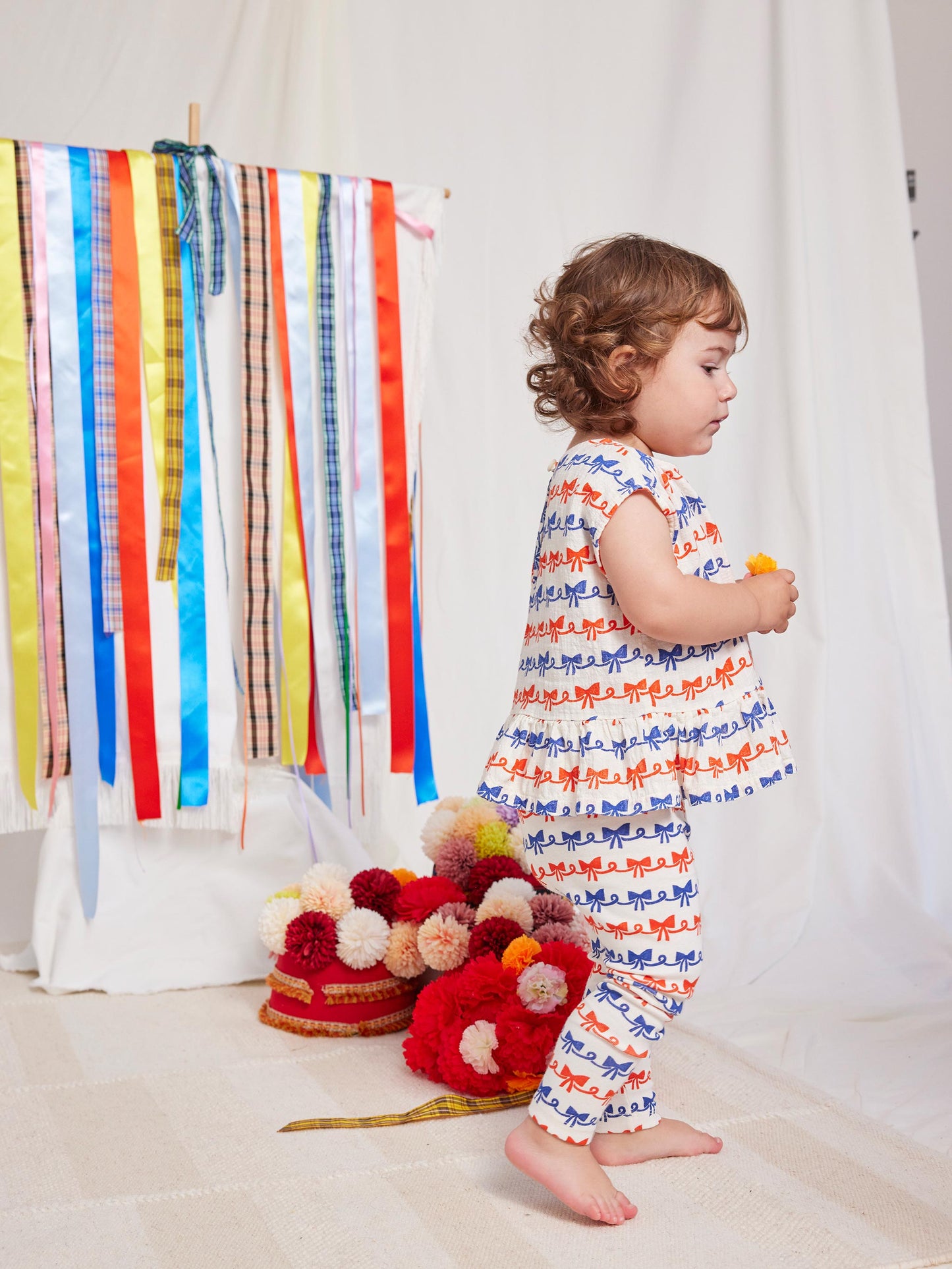 Ribbon Bow all over woven blouse