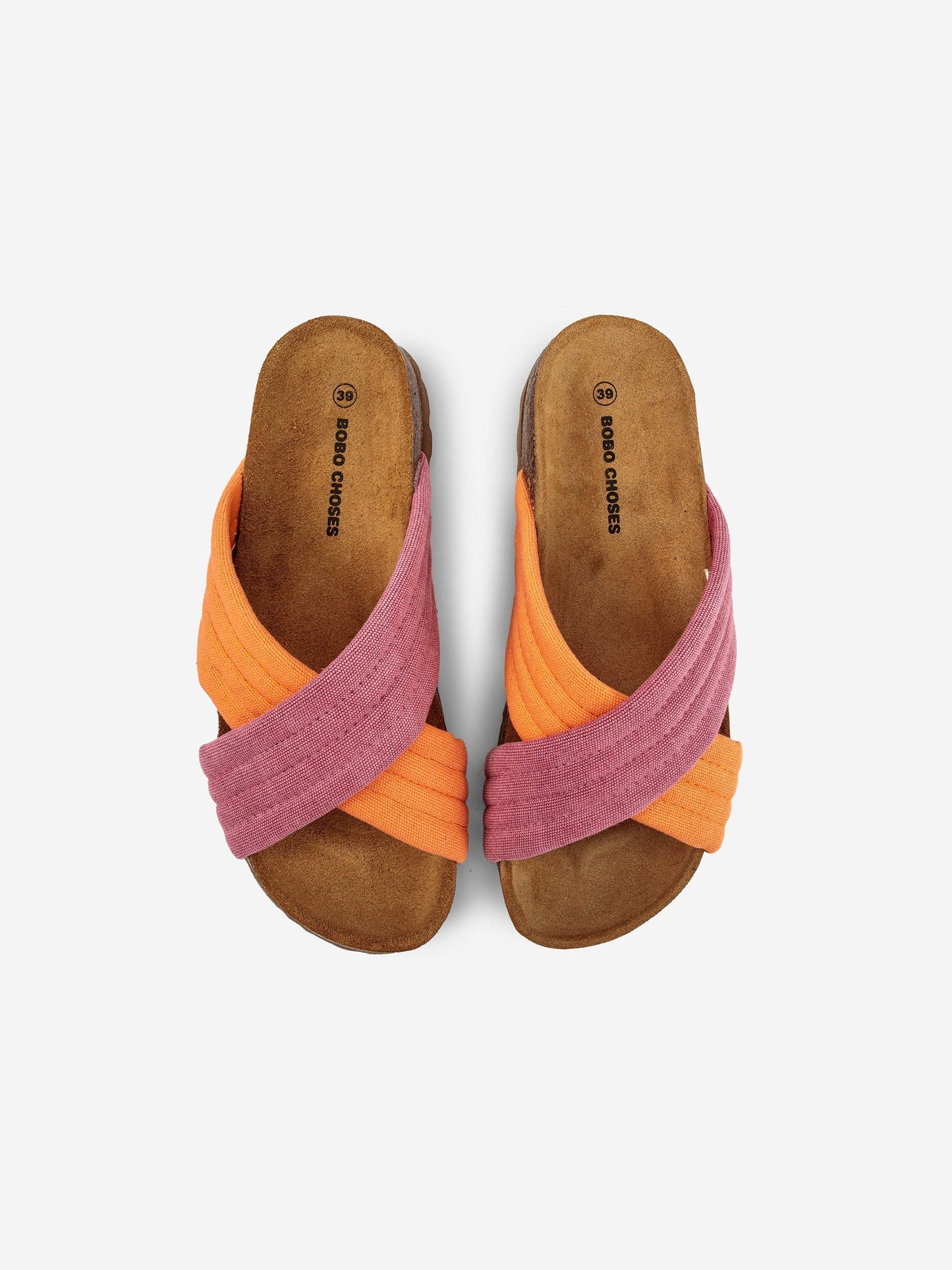 Pink crossover sandals