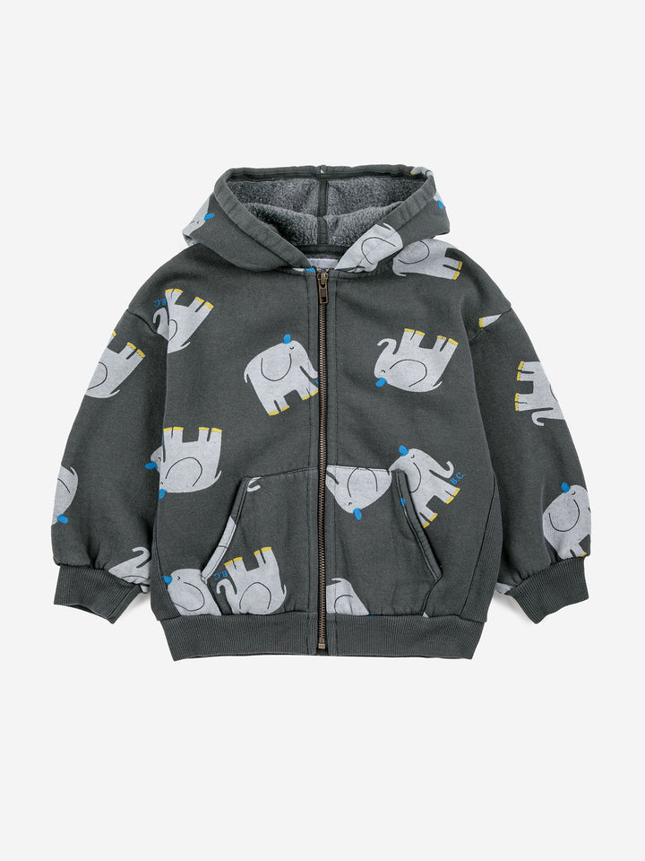 The Elephant all over zipped hoodie