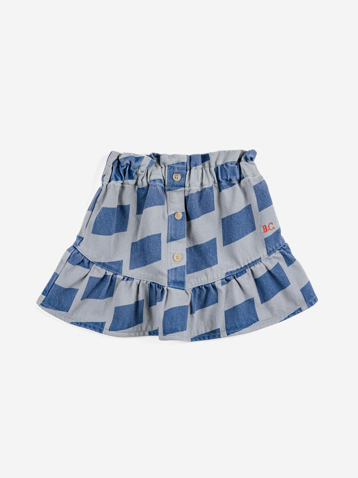 Checker all over woven skirt