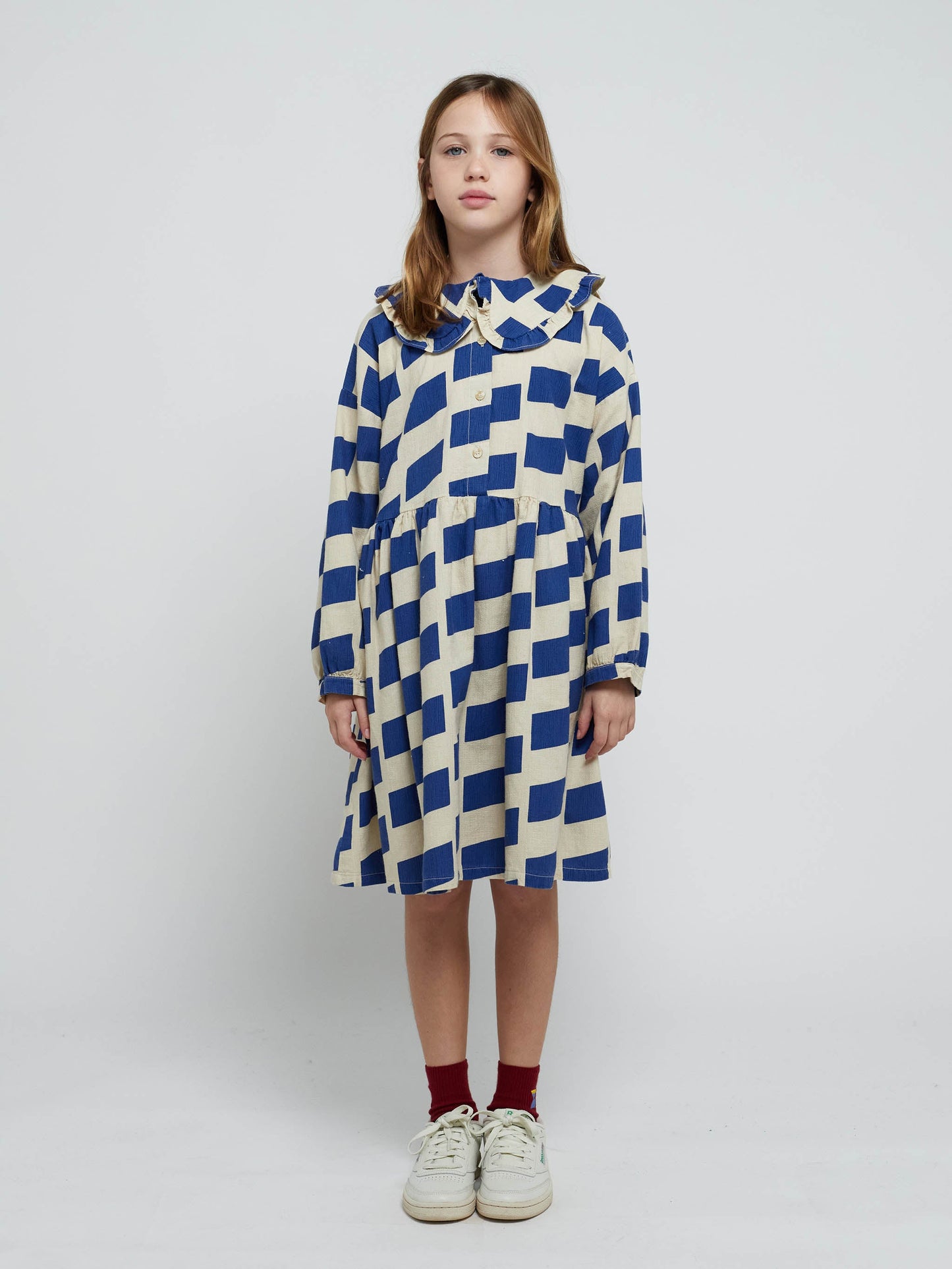 Checker all over woven dress