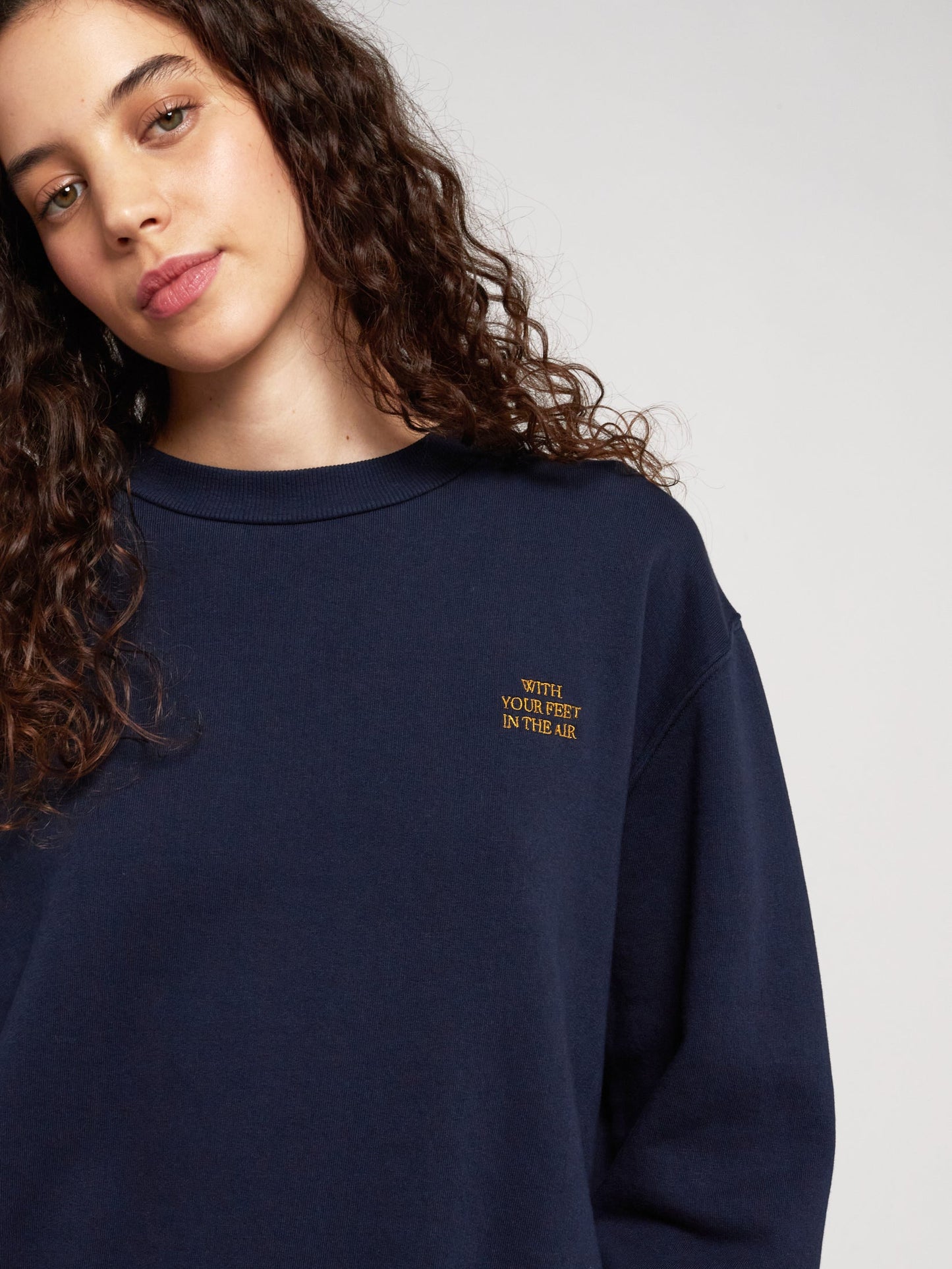 Embroidery unisex boxy sweatshirt