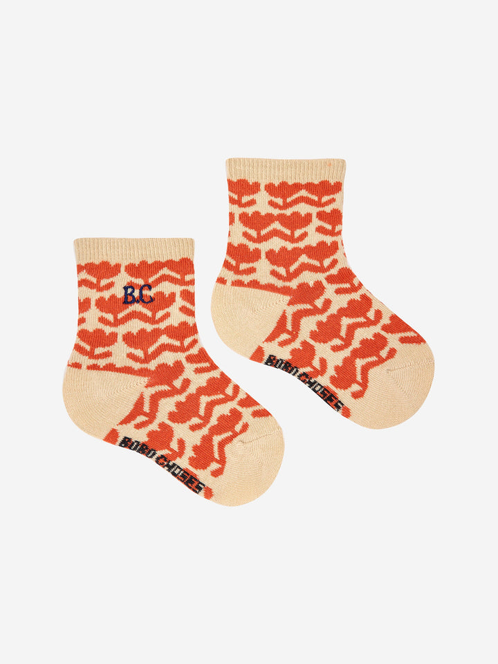 Baby Retro Flower all over short socks