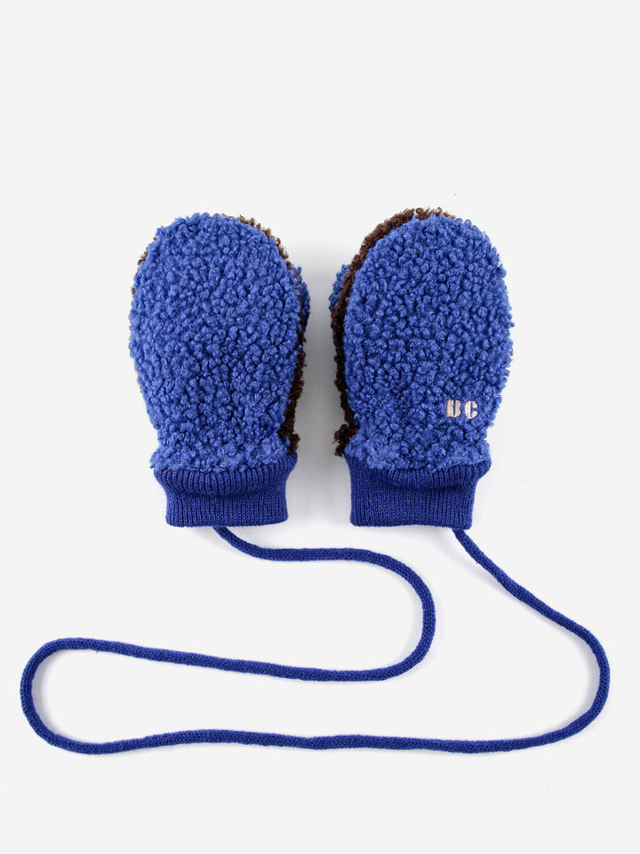 BC Color Block blue sheepskin gloves