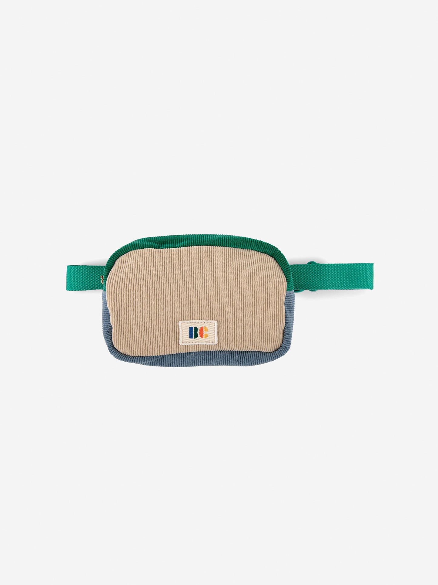 Corduroy color block belt pouch