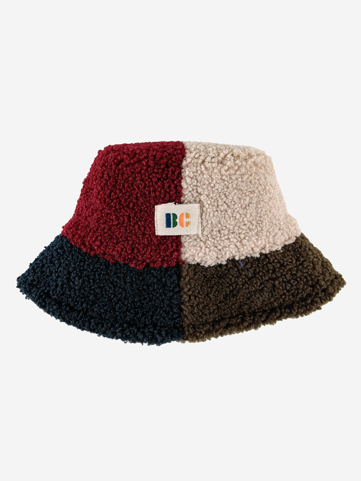 Color Block sheepskin hat