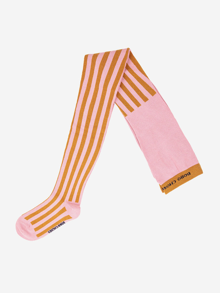 Thin striped pink tights