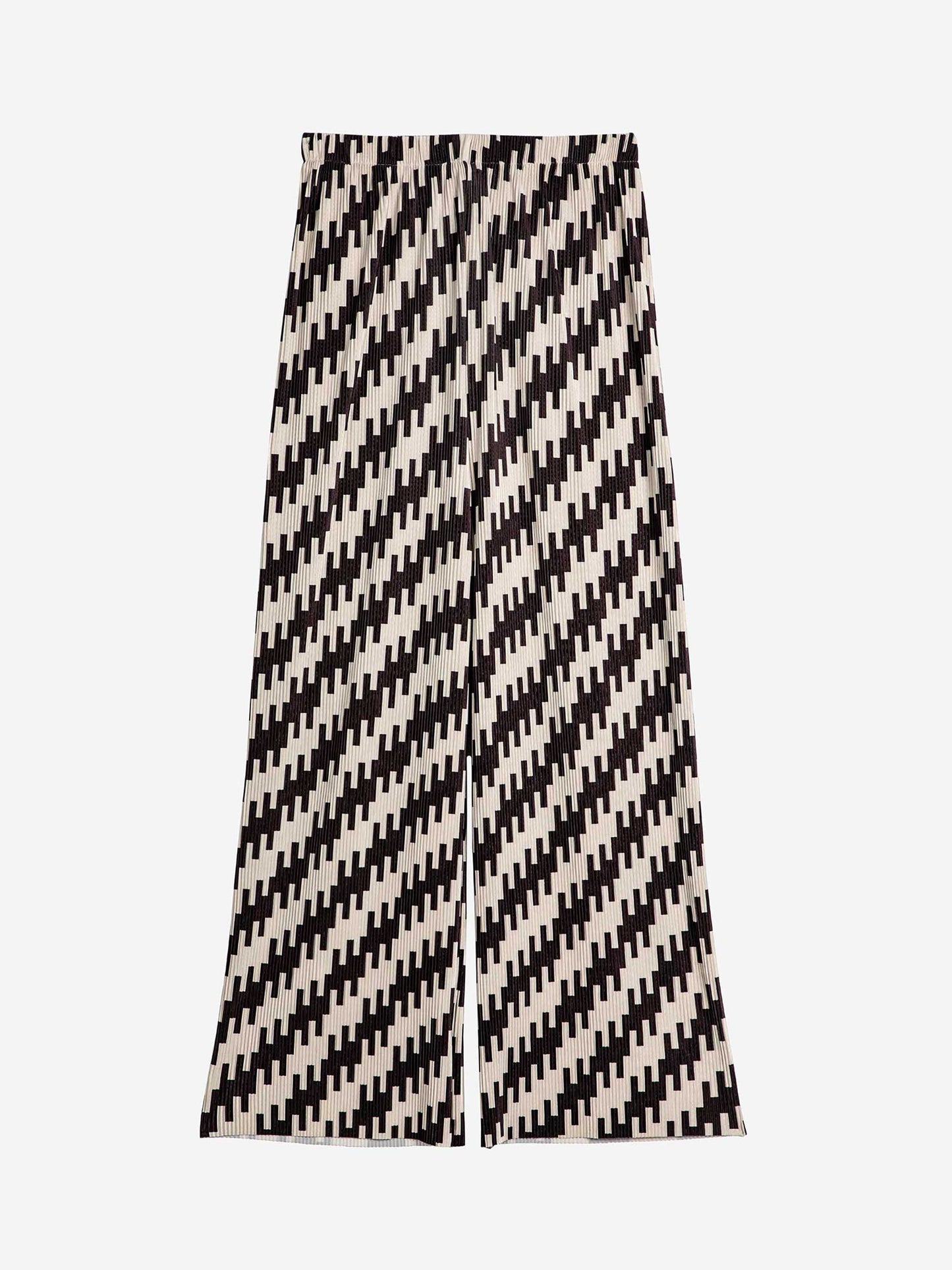 Abstract all over print pleated trousers