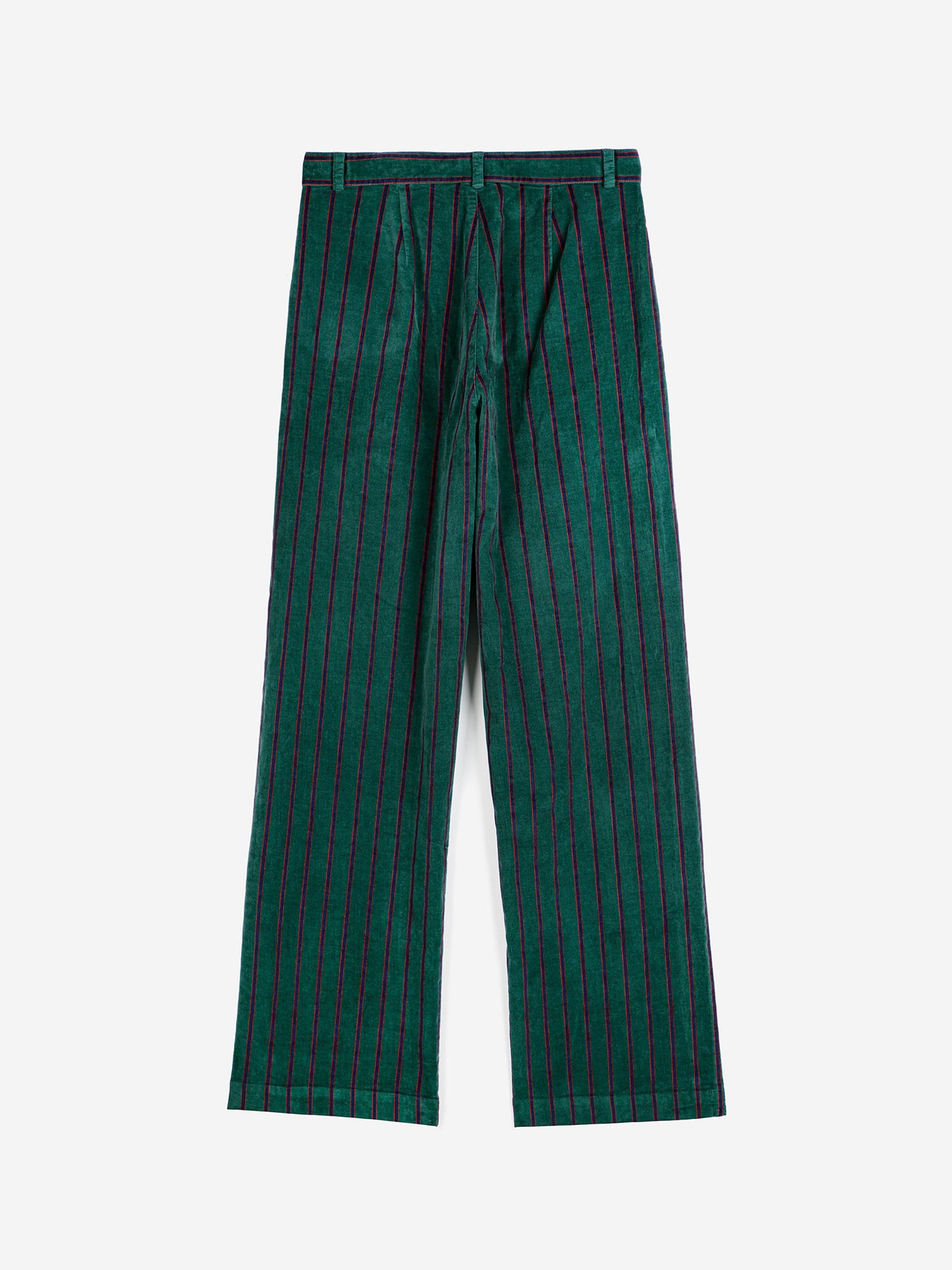 Stripe velvet pleated trousers