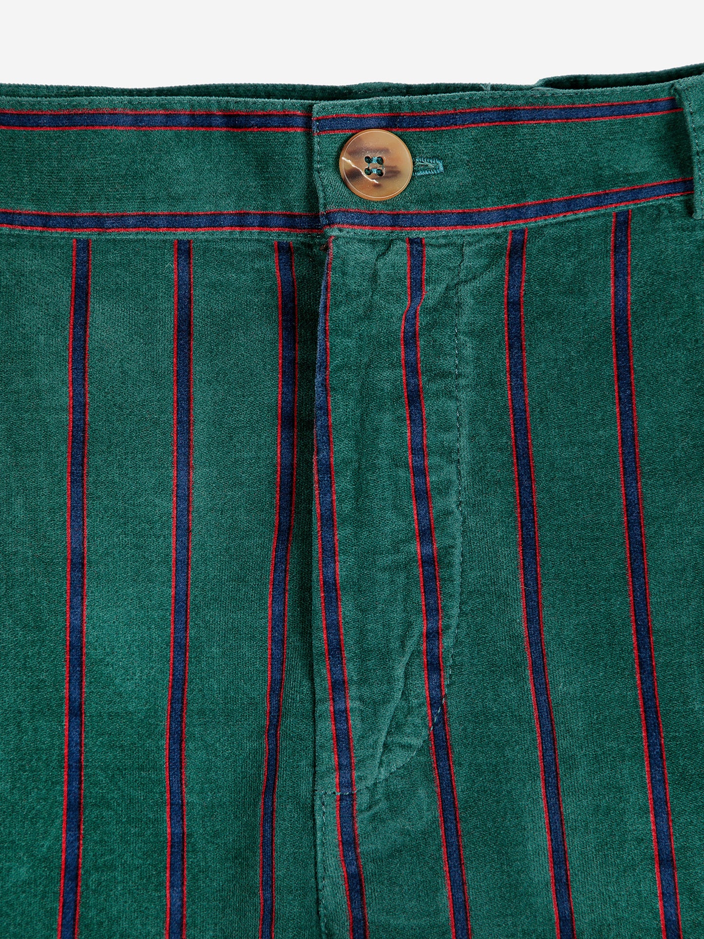 Stripe velvet pleated trousers