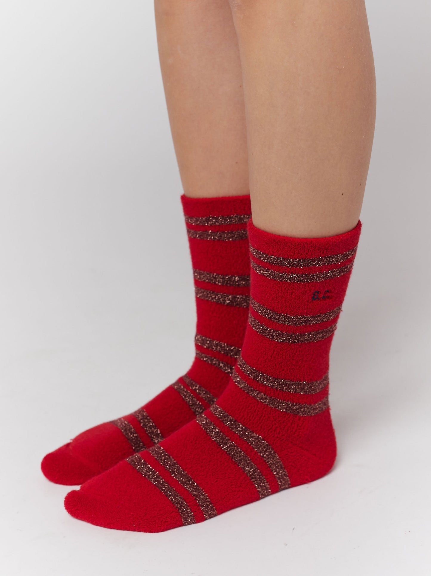 Striped lurex chunky socks